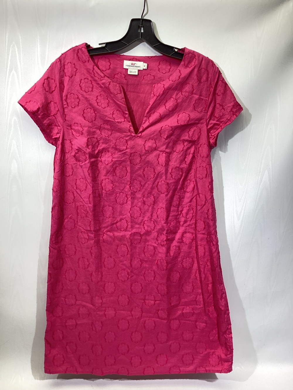 Vineyard Vines Floral Jacquard Tunic Dress in Rhododendron Pink Size 4 Cotton